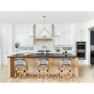 Vibrant Gold and White Steel 6-Light Chandelier