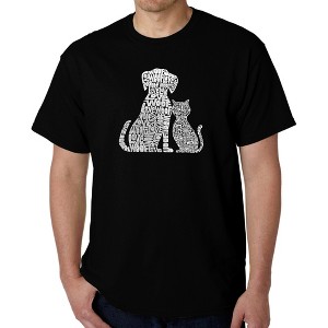 LA Pop Art Men's Word Art T-shirt - Dogs and Cats - 1 of 4