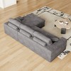 114.5 inch Modern Beige L-Shaped Corduroy Modular foam Sofa 2-in-1 Sofa with Three Cushion Neck Pillow Combination and Two Throw Pillows - 3 of 4
