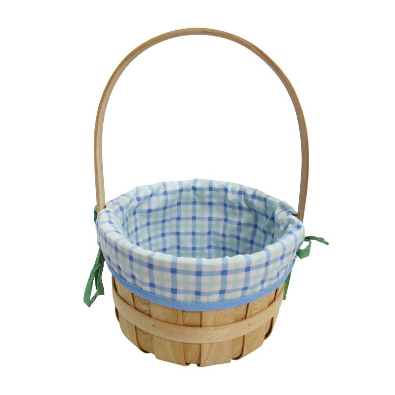 9&#34; Chipwood with Liner Easter Decorative Basket Cool Blue Plaid  - Spritz&#8482;, 1 of 6