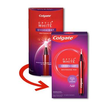 Colgate Optic White Overnight Teeth Whitening Pen, Teeth Stain Remover to Whiten Teeth, 35 Nightly Treatments, Hydrogen Peroxide Gel - 0.08 fl oz