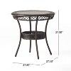 Osparple Round Patio Table,Wicker Outdoor Dining Table with Tempered Glass Tabletop and Open Shelf for 2/4,Brown - 3 of 4