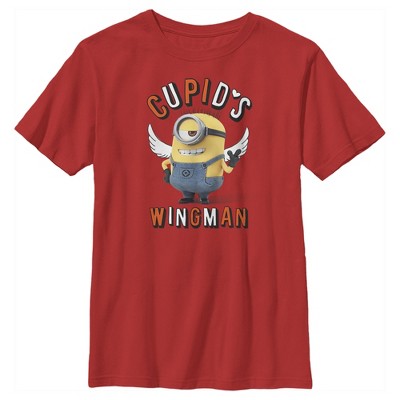 Boy's Despicable Me Minions Cupid's Wingman Valentine's  T-Shirt - Red - Small