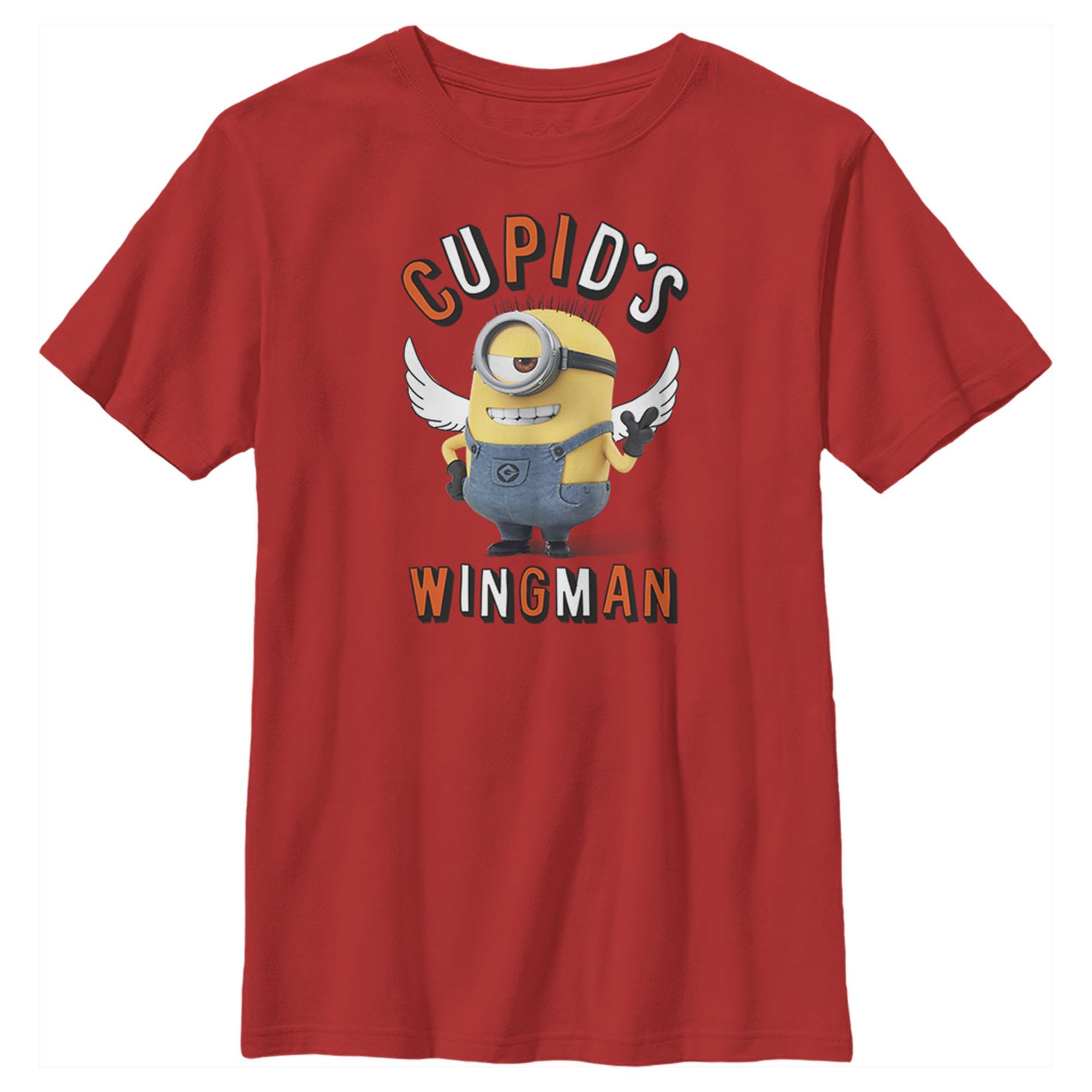 Boy's Despicable Me Minions Cupid's Wingman Valentine's T-Shirt - Red - Large