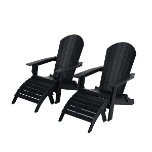 WestinTrends Tuscany HIPS Outdoor Patio Folding Adirondack Chairs with Ottomans (4-Piece Conversation Set) - 1 of 4