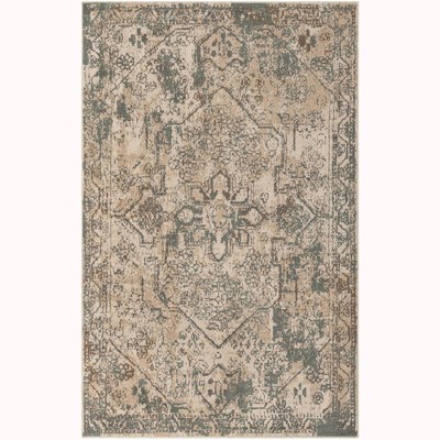 Gray Abstract Low Pile Stain-Resistant Area Rug