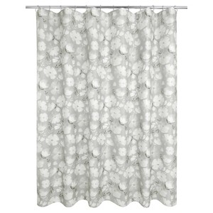Allure Home Creations Monotone Floral Shower Curtain Gray - 1 of 4
