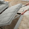 VYNXARIA versatile foldable sofa bed in 3 lengths, Modern sofa velvet pull-out bed, adjustable back with USB port , ashtray ,swivel phone stand (Gray) - 3 of 4