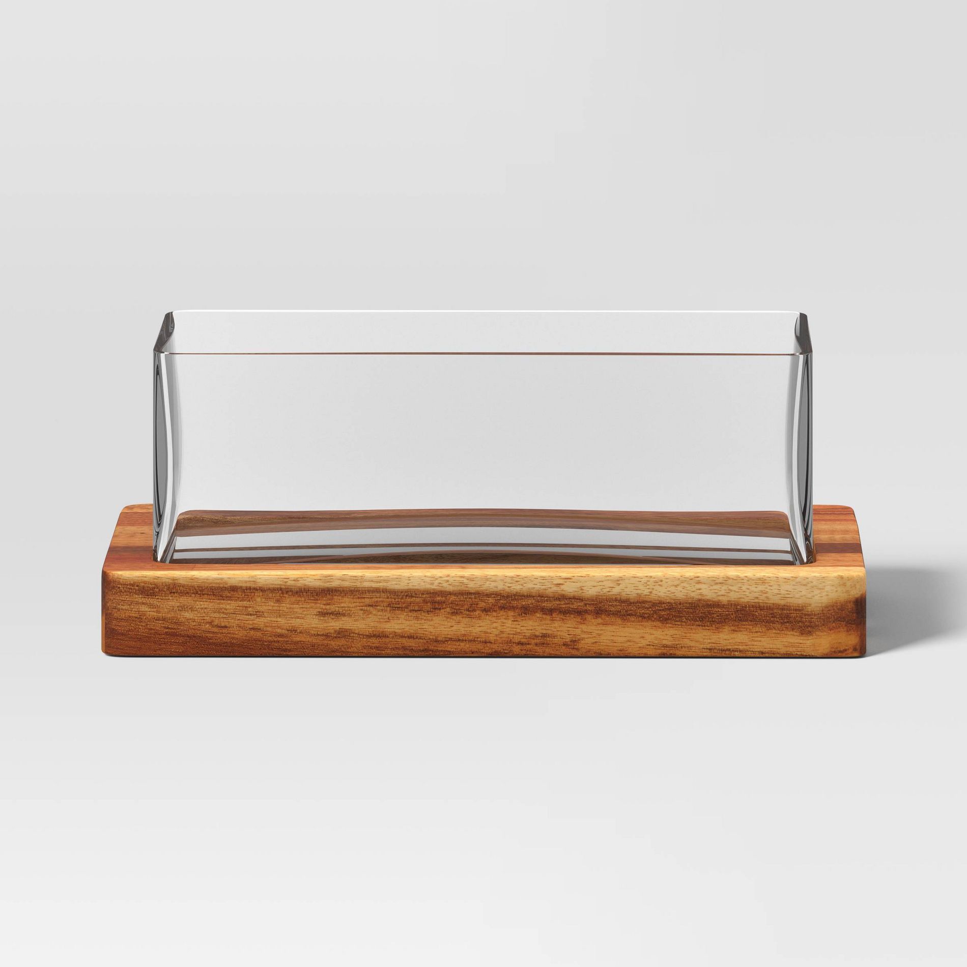 Glass Terrarium with Wood Base Rectangular Natural Wood - Threshold™