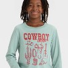 Boys' Long Sleeve 'Cowboy Drip' Graphic T-Shirt - Cat & Jack™ Green - 2 of 4