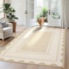 Garvee Modern Border Area Rug Farmhouse Scalloped Bordered Pattern Rugs Washable Low Pile Non Slip Rugs for Living Room - 2 of 4