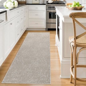 Modern Area Rugs for Living Room Bedroom, Solid Indoor Carpets, Low Pile Non-Slip Rug - 1 of 4