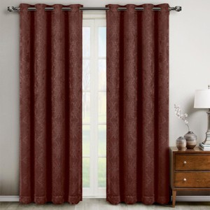 Egyptian Linens Bella Blackout Weave Paisley Grommet Curtain Panels (Set of 2) - 1 of 4