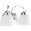Progress Lighting Heart Collection 2-Light Bath Bracket, Polished Chrome, Etched Glass Shades - 3 of 3