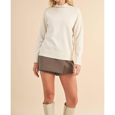 Women's Mock Neck Sweater - WISHLIST