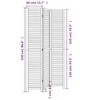 vidaXL Black Solid Paulownia Wood Room Divider - 3 Foldable Panels, Durable Indoor Privacy Screen, Elegant Partition for Bedroom/Office/Living - 3 of 4