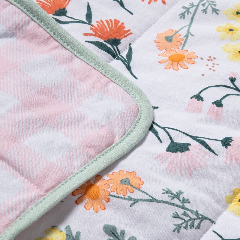 Jersey Knit Reversible Blanket - Cloud Island&#8482; Garden Floral, 4 of 8