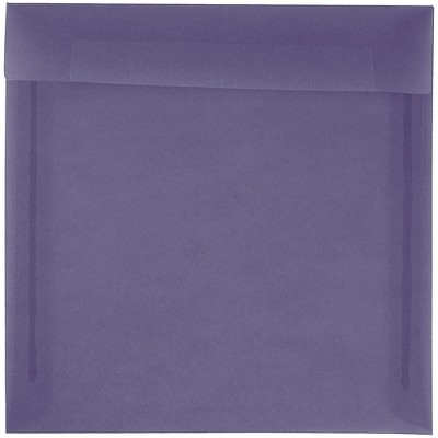 JAM Paper 8.5x8.5 Square Translucent Vellum Invitation Envelopes Purple 1592157