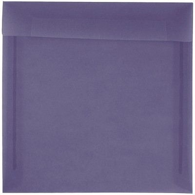 JAM Paper 8.5x8.5 Square Translucent Vellum Invitation Envelopes Purple 1592157I