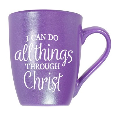 Elanze Designs I Can Do All Things Through Christ Passion Purple 10 ounce New Bone China Coffee Cup Mug