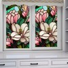 Colorful Retro Floral Privacy Window Film,Removable Uv Blocking Heat, Insulation Non-adhesive Stained Glass Window Film - 3 of 4