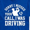 Men's - Instant Message - Sorry Missed Call Driving Golf Short Sleeve Graphic T-Shirt - 2 of 4