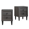 Tangkula 2PCS 2 Drawers Nightstand Bedside End Table Storage Display Bedroom - 3 of 4