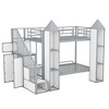 NicBex Twin over Twin Bunk Bed with Guardrail and Wardrobe,Castle-Shaped Loft Bed with Ladder and Multiple Storage,Bunk Beds for Bedroom - 2 of 4