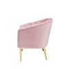 31" Colla Accent Chair Blush Pink Velvet/Gold Finish - Acme Furniture: Tufted, Leather Upholstery, Wood Frame - image 3 of 4