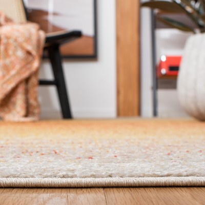 Adirondack 8' x 10' Orange and Red Synthetic Area Rug