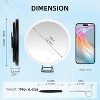 Magnifying Mirror with Light, 6" Rechargeable LED with Suction Cup & Stand, 3 Color Dimmable Modes for Travel Makeup and Skincare - 2 of 4