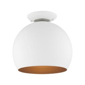 Livex Lighting Piedmont 1 - Light Semi-Flush Mount in  White/Brushed Nickel - 1 of 1