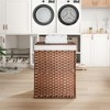 Laundry Hamper with Lid, Synthetic Rattan Clothes Laundry Basket with Lid and Handles, Foldable, Removable Liner - 2 of 4