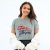 Simply Sage Market Women's Stars and Stripes Short Sleeve Garment Dyed Tee - 2 of 4