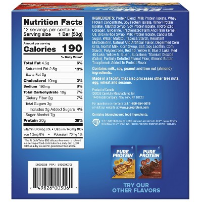 Pure Protein Fruity Pebbles Gluten-Free, High Protein Snack, Chewy Protein Bar - 20g Protein - 12ct