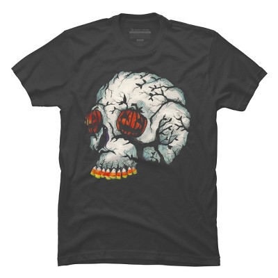 Men's Design By Humans Halloween Skull By LVBArt T-Shirt