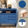 YOOCOZZ 60" Modern 3-Door Sideboard with 3 Drawers and Open Shelf - 3 of 4