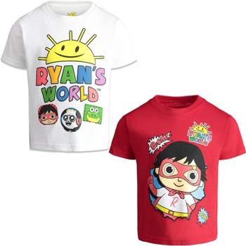 RYAN'S WORLD Red Titan Combo Panda 2 Pack T-Shirts Little Kid to Big Kid 