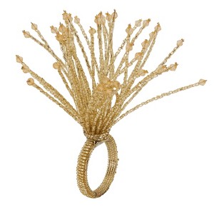Saro Lifestyle Beaded Burst Design Napkin Rings (Set of 4) - 1 of 4