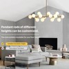 Ludomide 16 Lights Psot-modern Linear Chandelier Rectangle Pendant Light with Milky White Glass Globe Lampshade for Dining Room Kitchen Island - 2 of 4