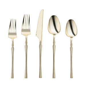 Smarty Had A Party Shiny Gold Moderno Plastic Cutlery Set - For 40 Guests - 1 of 4