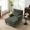 Modern Fabric Upholstered Chaise Lounge Chair,Accent Chair with Cushion and Wood Frame for Living Room,Indoor Lounge Sofa Chair-Koiai - 3 of 4