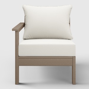 WestinTrends  Avalon Outdoor Patio HDPE Left Arm Facing Sectional Corner Club Chair with Patio Cushions - 1 of 4