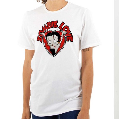 Betty Boop Zombie Love Heart Womens Graphic T Shirt Tees Brisco Brands