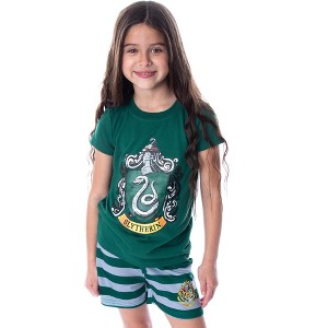Harry Potter Girls' Hogwarts Castle Shirt and Shorts Pajama Set - All 4 Houses - 1 of 4