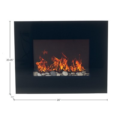 Hastings Home Wall-mounted Electric Fireplace - 26, Black : Target