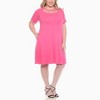 Plus Size Short Sleeve Criss-Cross Neck A-Line Dress-White Mark - 2 of 4