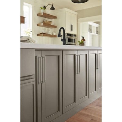 Satin Nickel Modern Cabinet Drawer Pull with Mounting Hardware
