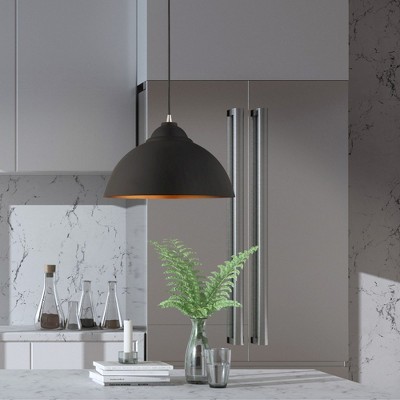 Mini Industrial Chic Black and Gold Pendant Light