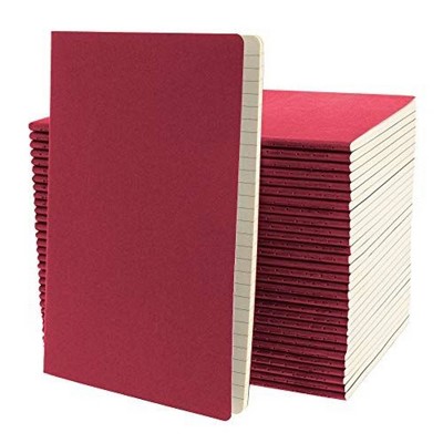 Simply Genius A5 Lined Notebooks with Softcover - College Ruled Notebook - 92 pages, 5.5" x 8.3" (Wine, 30 pack)
